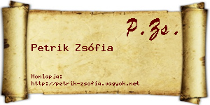 Petrik Zsófia névjegykártya