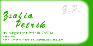 zsofia petrik business card